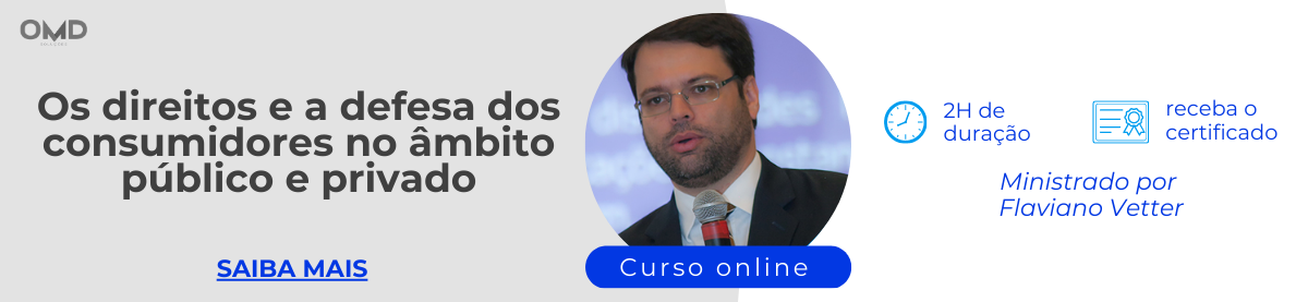 banner para curso Direitos e a Defesa dos Consumidores nos Setores Público e Privado
